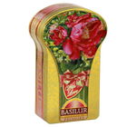 Basilur PEONIES - czarna herbata liściasta w puszce w kształcie pięknego bukietu.