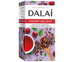 Dalai - Cherry Delight w kopertach - 20 x 2 g w fioletowym pudełku z motywem wiśni.