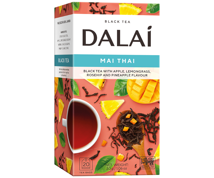 Dalai - Mai Thai w kopertach - 20 x 1,5 g w pudełku z motywem owocowym.