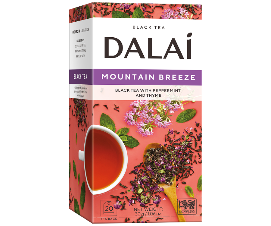 Dalai - Mountain Breeze w kopertach - 20 x 1,5 g w opakowaniu z motywem kwiatowym.
