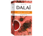 Dalai - Royal Ceylon w kopertach - 20 x 1,8 g w opakowaniu z grafiką filiżanki czarnej herbaty.