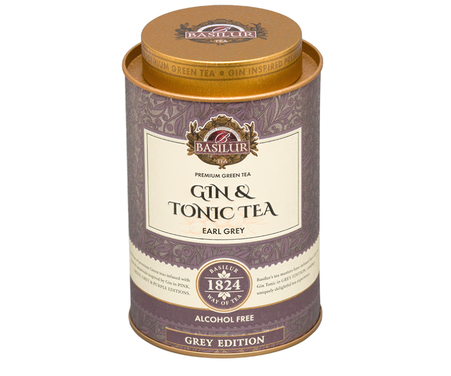 Gin & Tonic Tea Earl Grey w ozdobnej puszce.