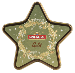 Herbata Kingsleaf Starlight Gold w złotej puszce w kształcie gwiazdki