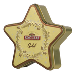 Herbata świąteczna Kingsleaf Starlight Gold w złotej puszce w kształcie gwiazdki