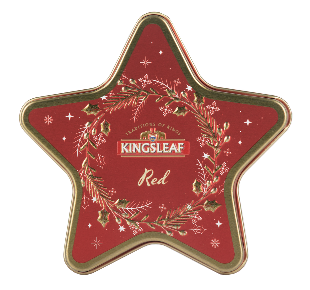 Herbata Kingsleaf Starlight Red w czerwonej puszce w kształcie gwiazdki