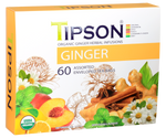 Tipson Ginger Assorted – zestaw herbat z kolekcji organicznych naparów. 6 smaków w kopertowanych saszetkach zapakowanych w ozdobną herbaciarkę z motywem kwiatów, owoców, przypraw i ziół.