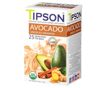 Tipson Avocado Ginger & Cinnamon – organiczna mieszanka liści awokado, trawy cytrynowej, cynamonu, imbiru, kopru włoskiego, owocu awokado oraz naturalnego aromatu cynamonu i imbiru. Kopertowane saszetki zostały umieszczone w opakowaniu ozdobionym grafiką liści, owoców i przypraw.