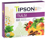 Tipson Tulsi Assorted – zestaw 6 smaków herbat z kolekcji organicznych naparów. Kopertowane saszetki zostały umieszczone w ozdobnej herbaciarce z motywem kwiatów, owoców, ziół i przypraw.