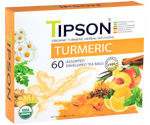 Tipson Turmeric Assorted – zestaw herbat z kolekcji organicznych naparów. W prezentowej herbaciarce znajduje się 6 smaków herbat ziołowych z dodatkami – owocami, ziołami i przyprawami. 