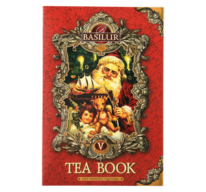 Basilur Tea Book herbata czarna w ozdobnym kartoniku w kształcie książki z motywem świątecznym. 